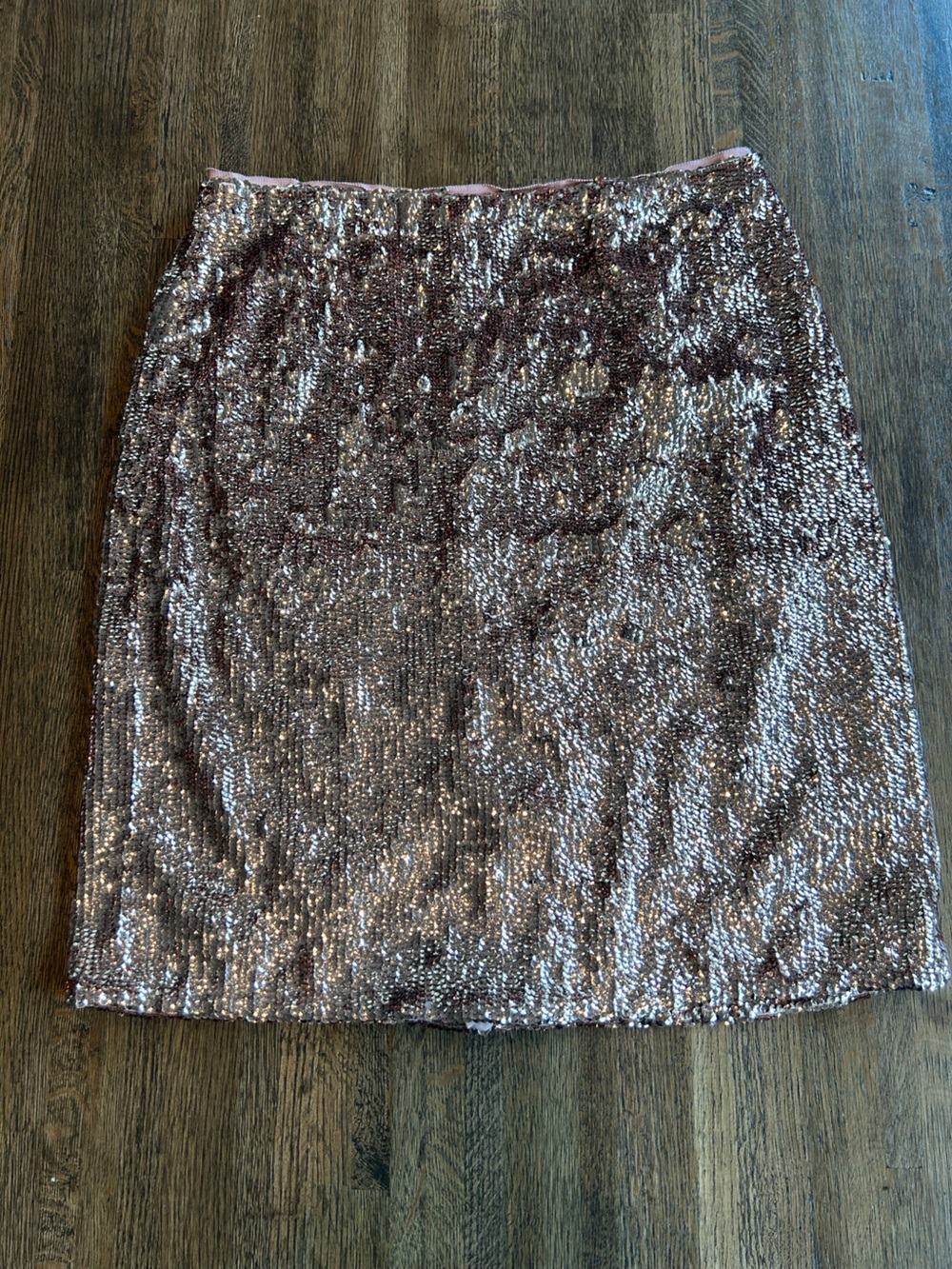 J Crew Rose Gold Sequin Skirt Size 8 Fancy Party Shiny Sparkles Classic
